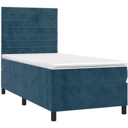  Krevet box spring s madracem LED tamnoplavi 90x190 cm bar&amp;scaron;un Slike