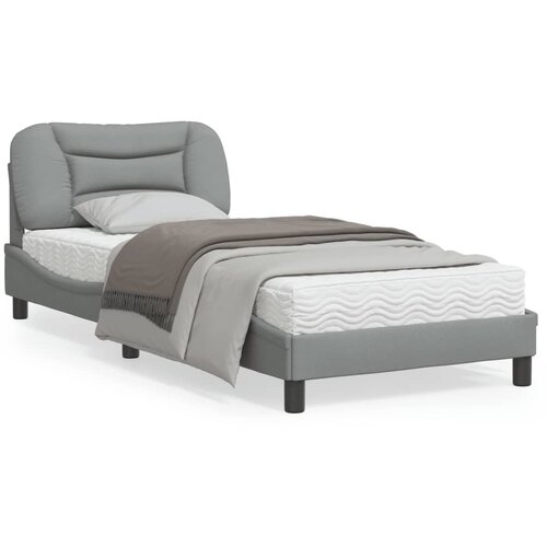 VidaXL Okvir za krevet s uzglavljem svjetlosivi 80 x 200 cm od tkanine Slike