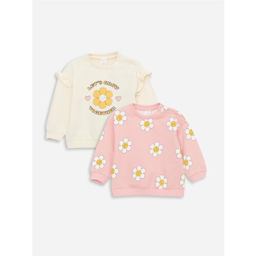 LC Waikiki Crew Neck Printed Baby Girl Sweatshirt 2-pack Slike