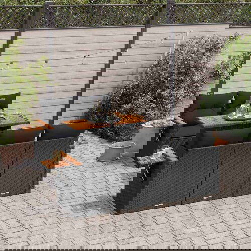  6-dijelni set vrtnih sofa s jastucima crni od poliratana bagrem Cijene
