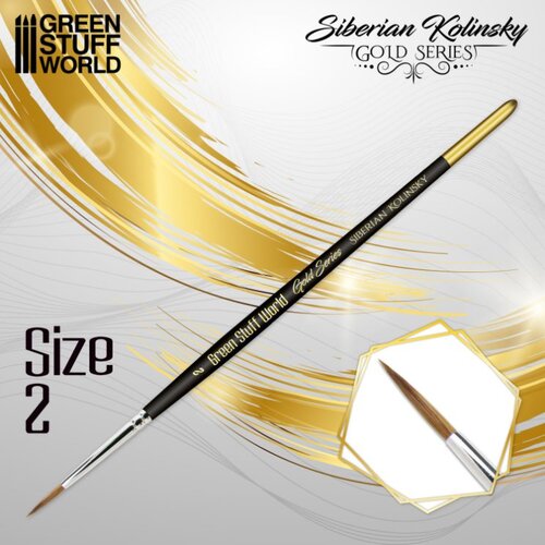 Green Stuff World GOLD SERIES Kolinsky Brush Size 2 | Profesionalna četkica za minijature Cene