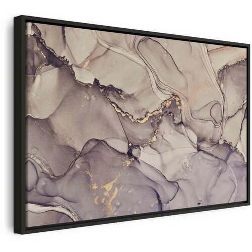  Slika - Watercolour abstraction - powder pink marble with gold accents 90x60 U crnom drvenom okviru Cene