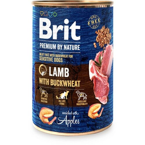 BRIT Premium by Nature dog adult jagnjetina sa heljdom konzerva 400g Slike