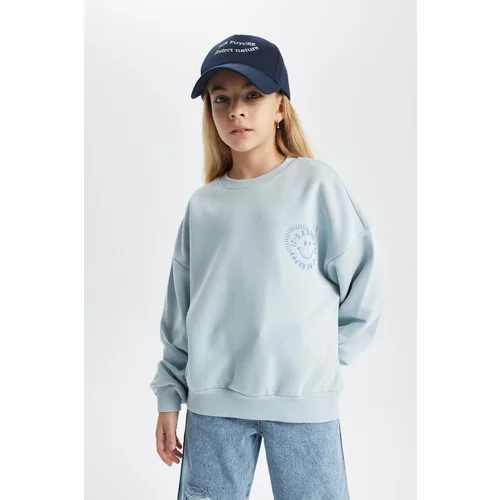 Defacto Girl Relax Fit Crew Neck Sweatshirt