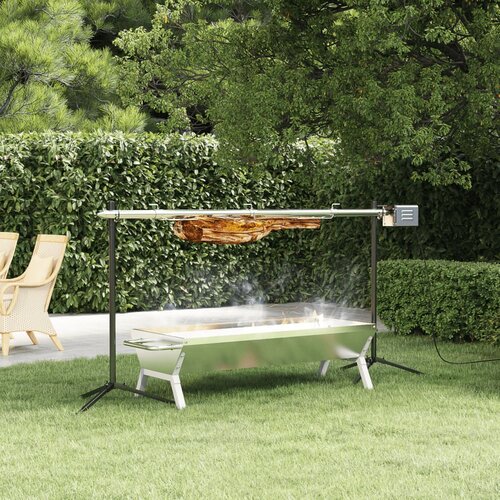 vidaXL Automatski roštilj s motorom nehrđajući čelik 150x46 5x82 5 cm Cijene