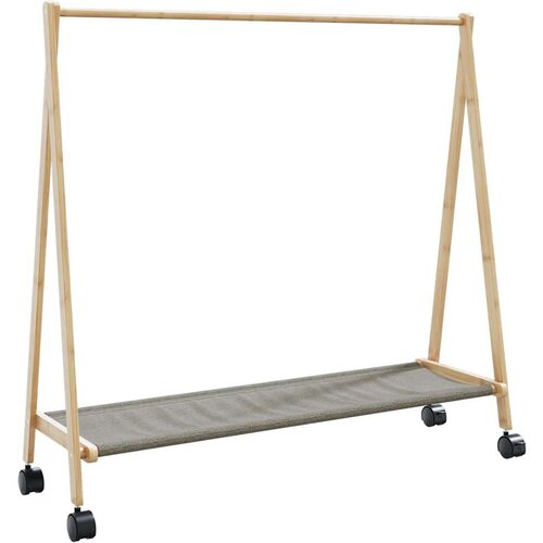 vidaXL Stojalo za oblačila s policami n kolesi 106x34x106,5 cm Bambus Cene