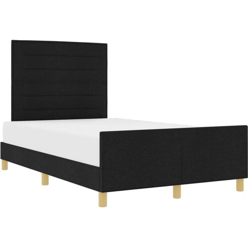  Crni okvir kreveta 140x190 cm - tkanina Slike