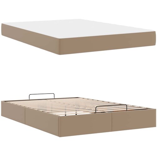  Okvir kreveta s madracem Ostalo 2 kom. Smeđa PVC Žućkastosmeđa 160 x 200 cm Slike