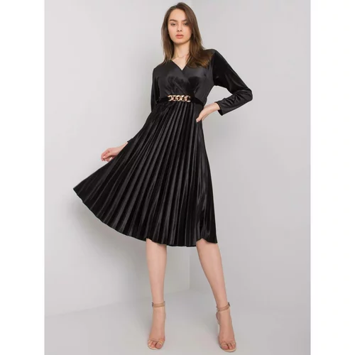 Fashion Hunters black fitted velor dress