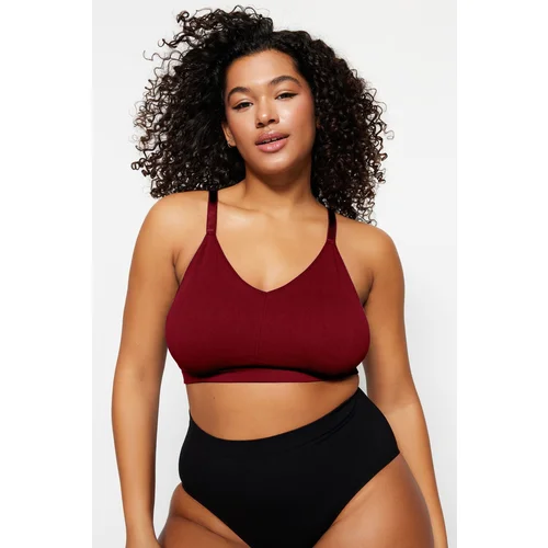 Trendyol Curve Claret Red Coverless Strappy Seamless Bralette Bra