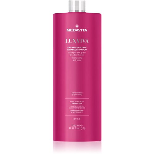 Medavita LUXVIVA Anti-Yellow Shampoo &amp;scaron;ampon za za&amp;scaron;čito blond barve las 1250 ml Slike
