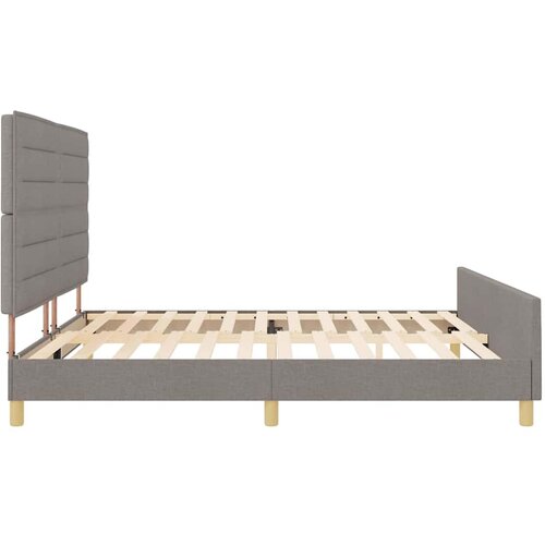  Krevetna konstrukcija Sivo-smeđa 200 x 200 cm tkanina Slike