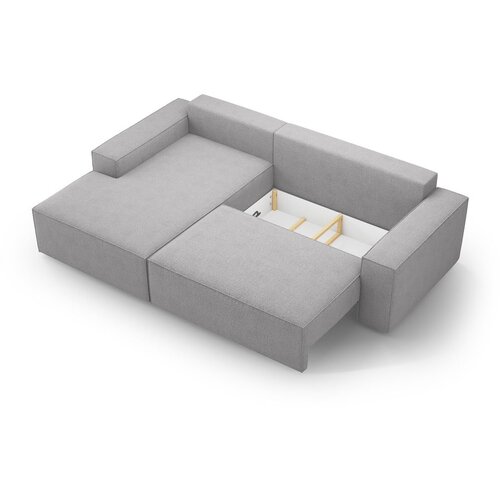 Micadoni Svijetlo siva sklopiva kutna garnitura od boucl&amp;eacute; tkanine (s lijevim kutom) Jodie &amp;ndash; Home Slike