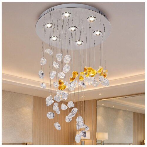  LED kristalni plafonski luster AVARA LED/24W/230V &amp;Oslash; 40 cm sjajni hrom + daljinski upravljač Slike