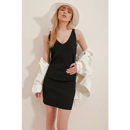 Trend Alaçatı Stili Dress - Black - Basic