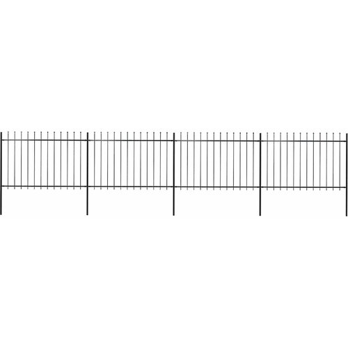  Vrtna ograda s vrhom koplja Čelik 714,5 x 120 cm Crna Cijene