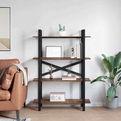 vidaXL Polica Dimljeni hrast 100 x 33,5 x 140 cm Konstruirano drvo Cene
