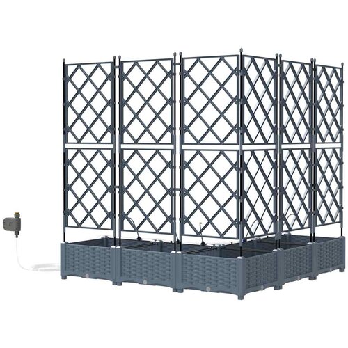  Vrtna saksija 5 pcs Svijetlo siva 120 x 120 x 126 cm Plastika Slike