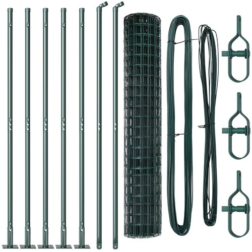 VidaXL Euro Ograda s 7 flan&amp;scaron;nih postova 1.6x10 m galvanizirani čelik Slike