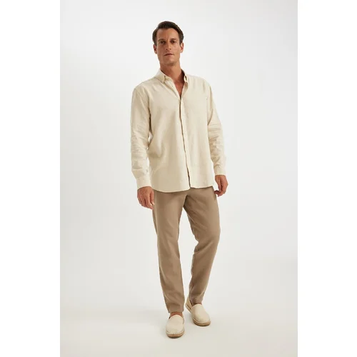 Defacto Relax Fit Straight Leg Cotton Trousers