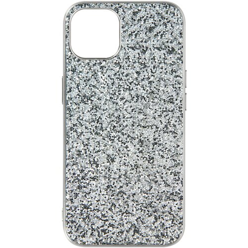 AVIZAR Embossed Glitter Mini iPhone 13 etui, kovinsko trdna - srebrna, (20717593) Cene