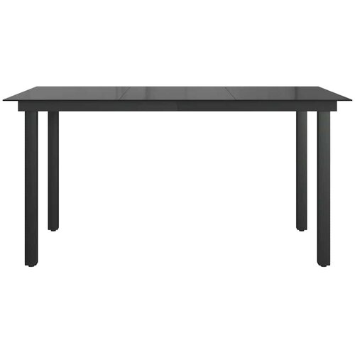  Vrtni stol crni 150 x 90 x 74 cm aluminijum i staklo Slike