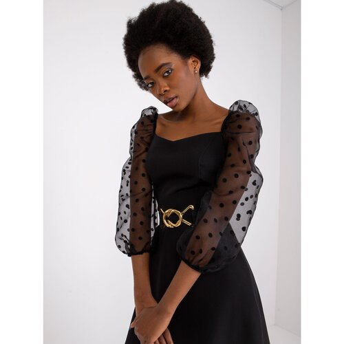 Fashion Hunters Black elegant dress from Segovia Slike