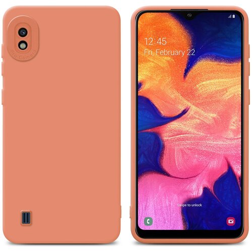 Cadorabo Ohi&scaron;je, združljiv s Samsungom v tekočini svetlo oranžni pokrov - za&scaron;čitni pokrov iz fleksibilnega silikona TPU, (20596686) Cene