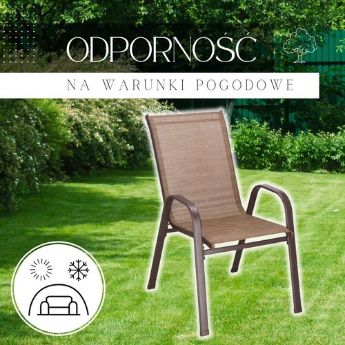 Springos metalne vrtne stolice 73 x 55,5 x 93 cm (4 kom.) smeđa Slike