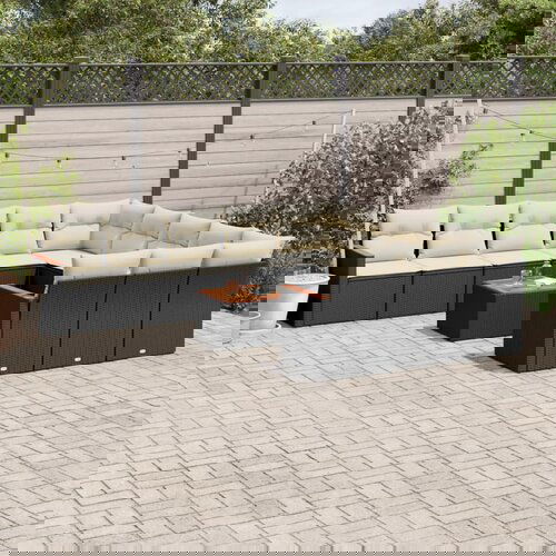 vidaXL 12-dijelni set vrtnih sofa od poliratana s jastucima crni Cijene