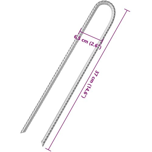  Klinovi za &amp;scaron;ator U-oblika 6 kom 37 cm &amp;Oslash; 10 mm pocinčani čelik Slike