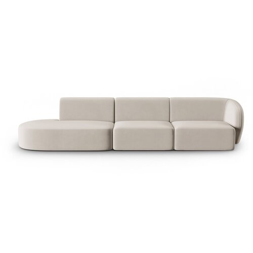 Milo Casa Bež žametna sedežna garnitura desni kot 311 cm Paolo &amp;ndash; Slike