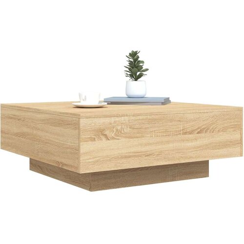 vidaXL klubska mizica z led lučmi sonoma hrast 80x80x31 cm Cene