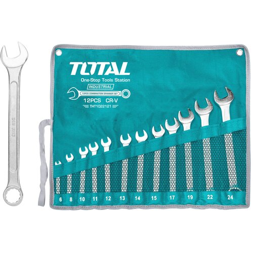 Total 12-delni set ključev 22121, 6/8/10/11/12/13/14/15/17/19/22/24/ industrial (THT1022121) Slike