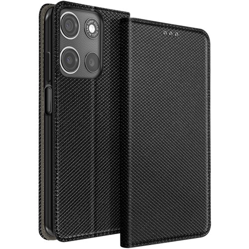 AVIZAR Torbica s črtastim učinkom za Moto G17 &ndash; predal za kartice in stojalo, Črna, (5000274958) Cene