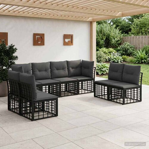  Set vanjskih sofa Crna Poliester Cene