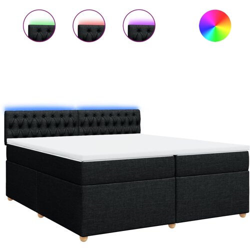 Maison Chic Box spring postelja - Vzmetna postelja z vzmetnico črn 200x200 cm blago SL16974, (21882179) Cene