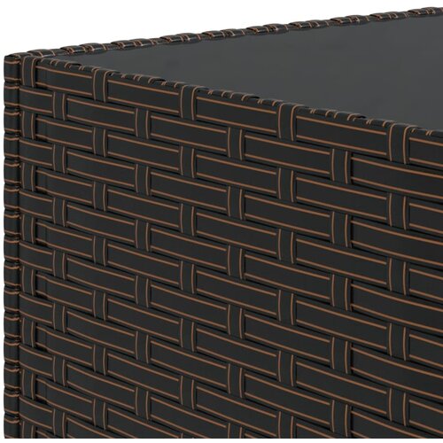  Četvrtasti vrtni stolić za kavu smeđi 50 x 50 x 30 cm poliratan Slike