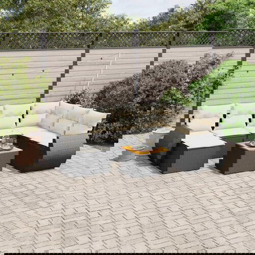 vidaXL 8-dijelni set vrtnih sofa od poliratana s jastucima crni Cijene