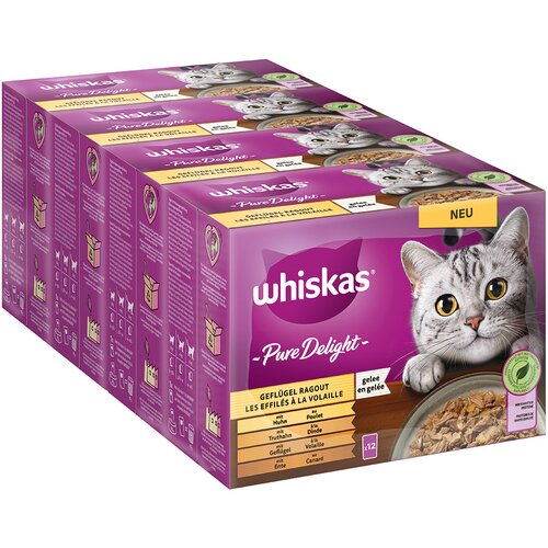 Whiskas Jumbo pakiranje Pure Delight vrećice 96 x 85 g - Ragout s peradi u želeu Slike
