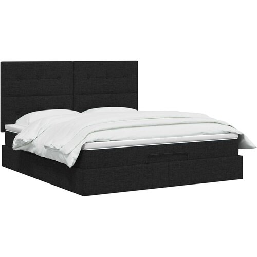  Krevet od pjene s madracem i LED-om Crna 140 x 190 cm Tkanina Slike