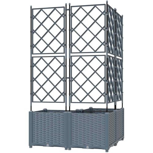  Vrtna saksija 3 pcs Svijetlo siva 80 x 80 x 143 cm Plastika Slike