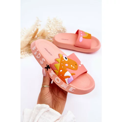 Kesi Children's foam slippers Dinosaur Light pink Dario