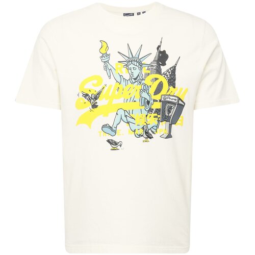 Superdry Majica 'NEW YORK' svetlo modra / rumena / temno siva / volneno bela Cene