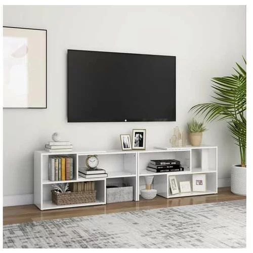  TV omarica visok sijaj bela 149x30x52 cm iverna plošča
