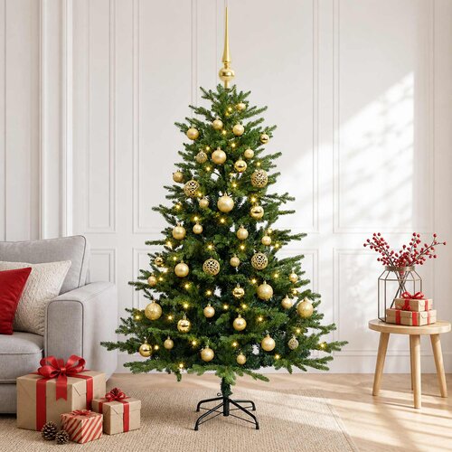  Umjetno božićno drvce s kuglicama 300 LED lampica Slike