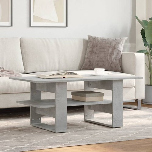 VidaXL Klubska mizica betonsko siva 102x55x42 cm inženirski les Slike