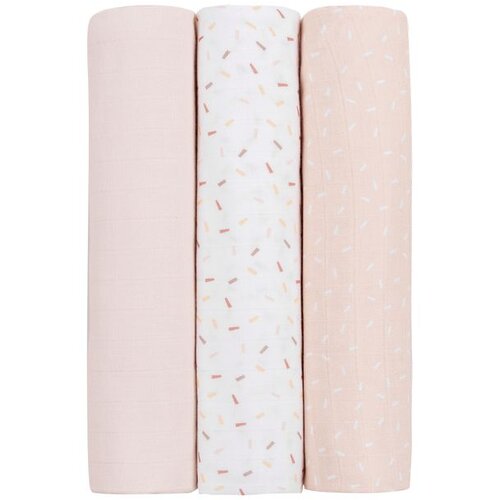 Kikka Boo Pelene od muslina set 3 pcs 100x100 Confetti Pink Cene