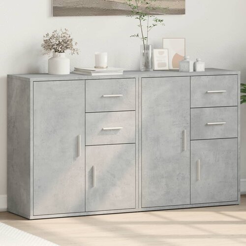 vidaXL Komoda 2 kosa betonsko siva 60x31x70 cm inženirski les Cene