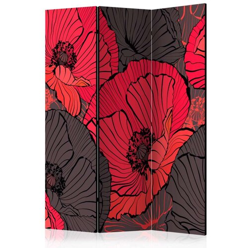  Paravan u 3 dijela - Pleated poppies [Room Dividers] 135x172 Slike